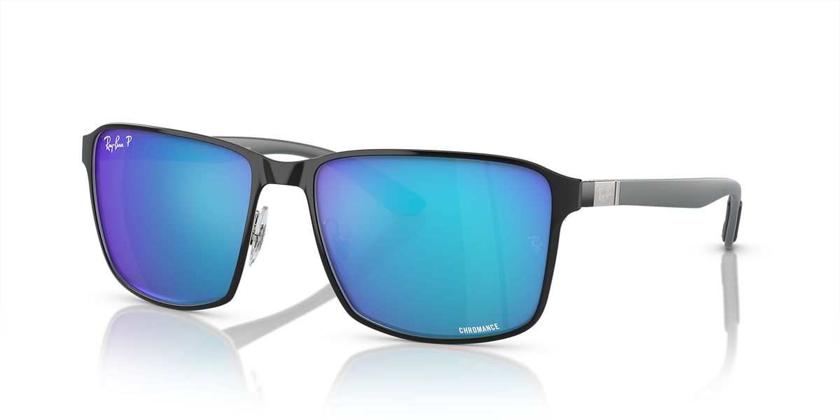 RB3721CH Ray-Ban Black on Silver/Blue XXL